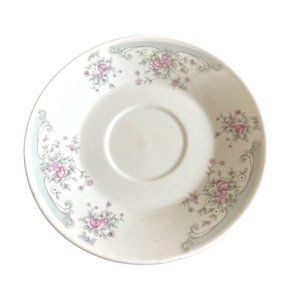 Vintage China 6 Inch Saucer - Floral Pattern in‎ Pastel Blue, Pink, and White